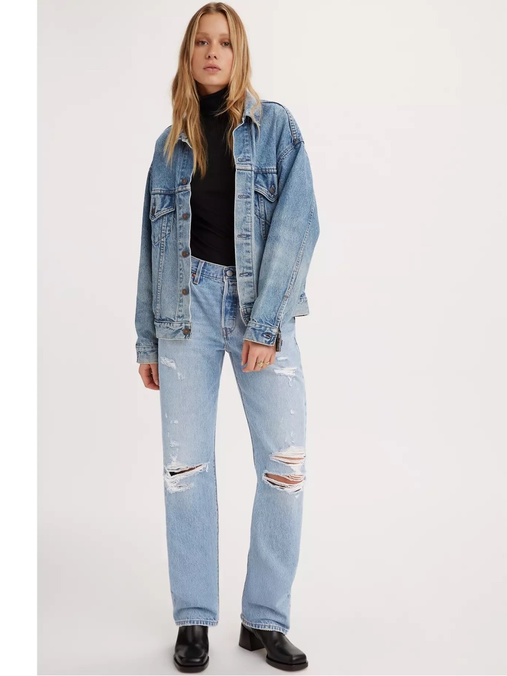 Levi's 501 90's Women's Jeans Premium Denim Size 26 Distressed